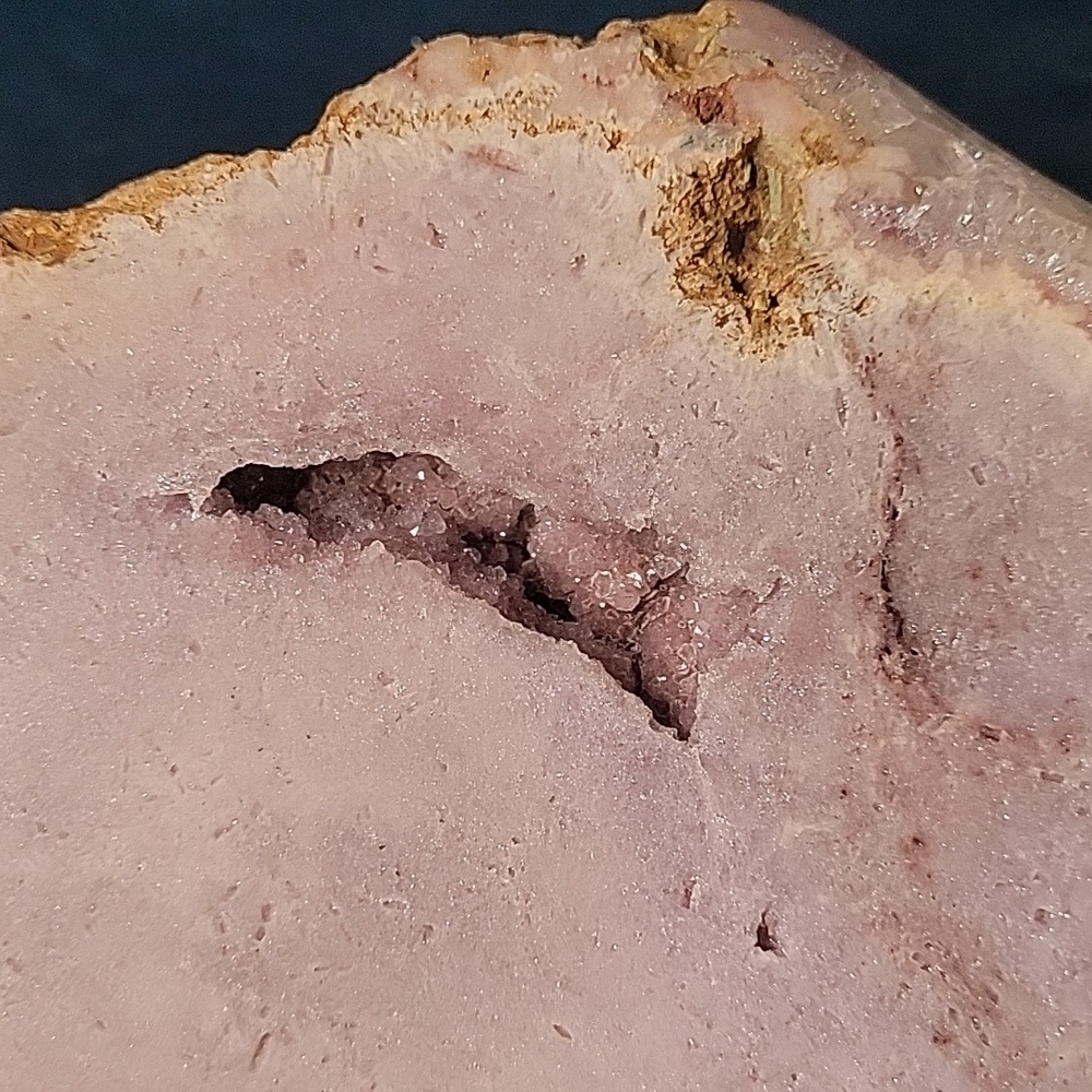 PAS-B 10.5"L 2.6lbs | Druzy Pink Amethyst Slab W.Flower Agate |Home Decor | Gift - Picture 6 of 8